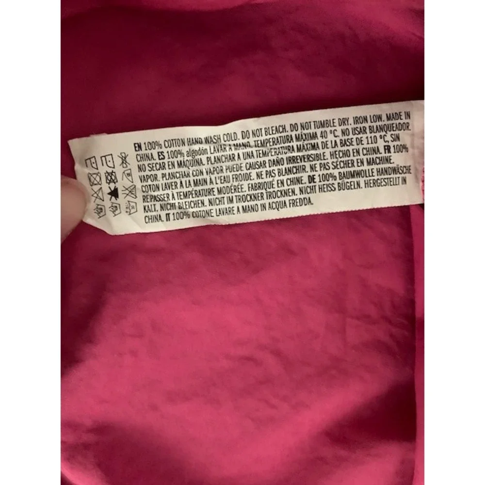 English Factory Hot Pink Cotton Button Down Mini Shirt Dress size Small - Picture 6 of 9